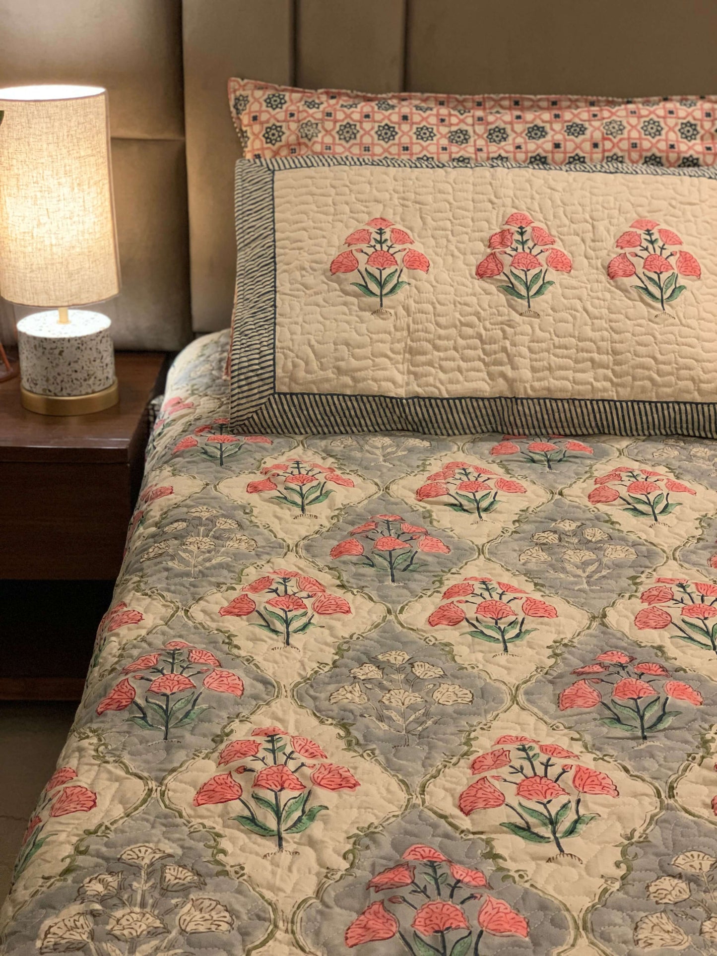 Poppy Quilted Bed Cover