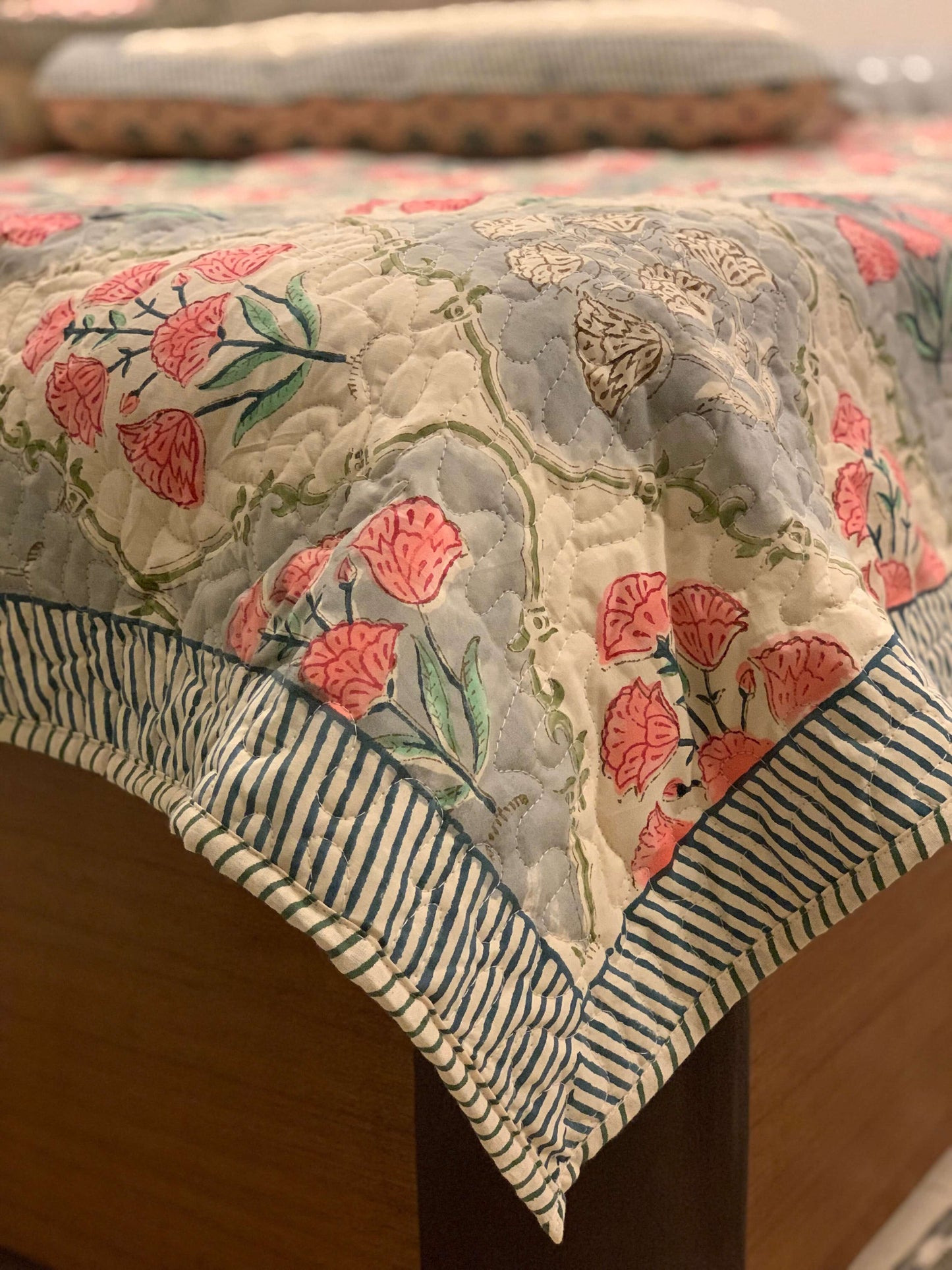 Poppy Quilted Bed Cover