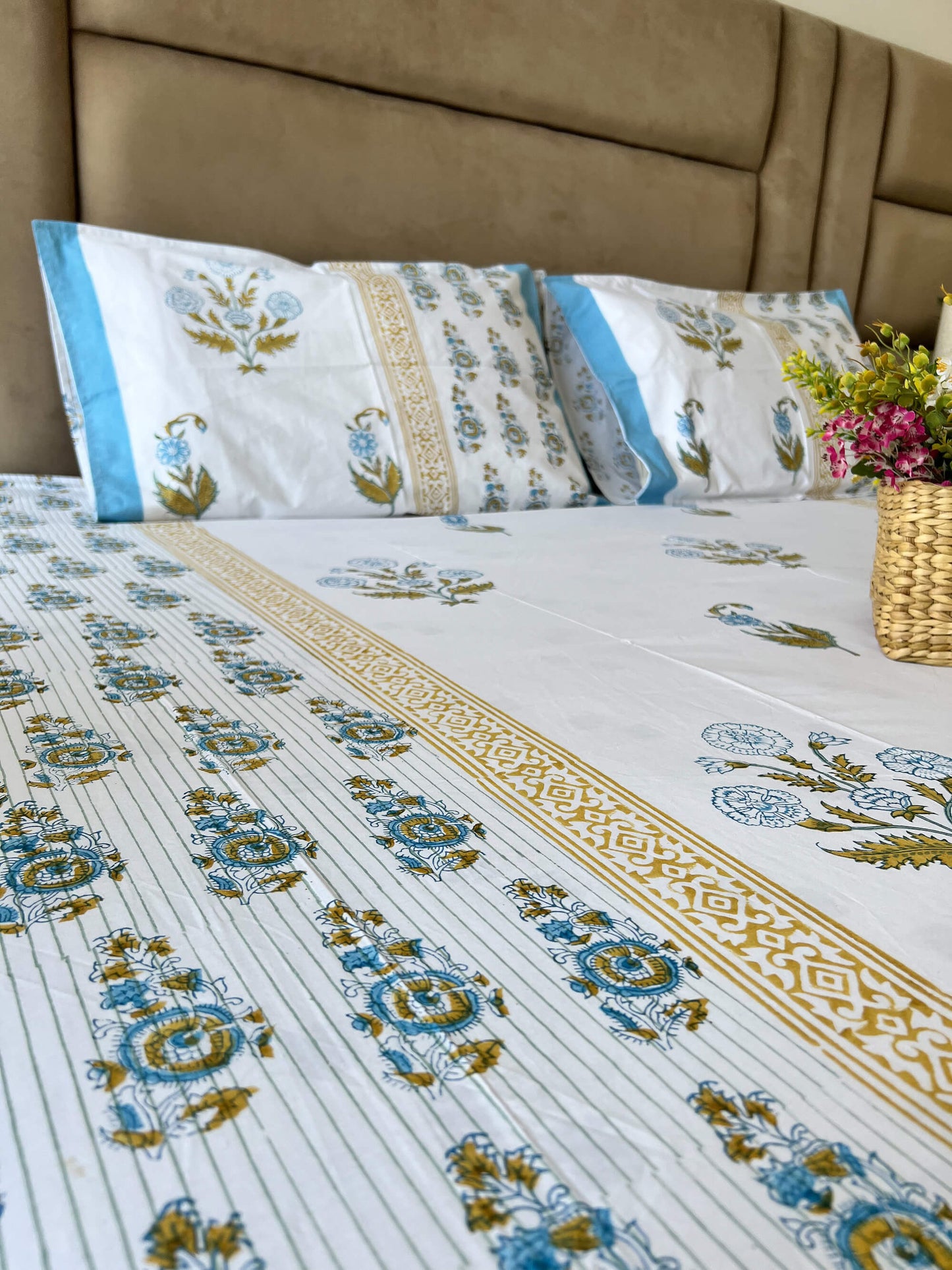 Majuli Hand Block Printed Cotton Bed Sheet