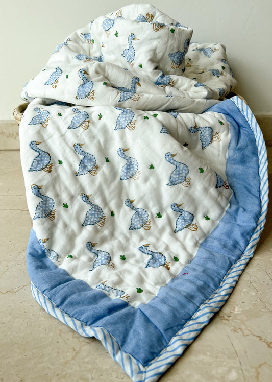 Duck Tales - Mulmul Baby Quilt