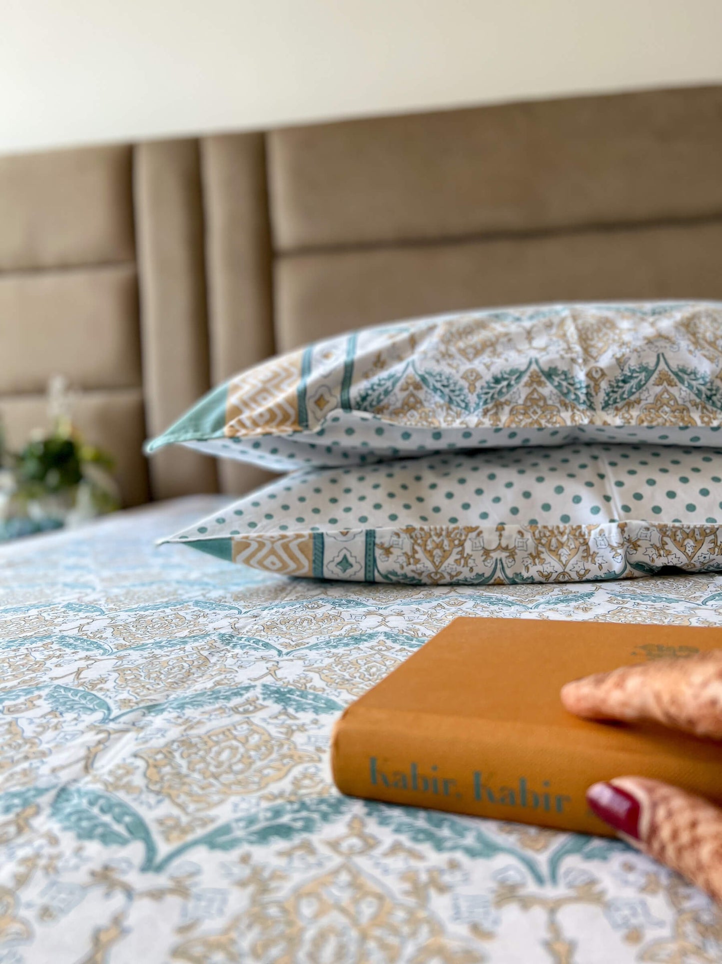 Riva Hand Block Printed Cotton Bedsheet